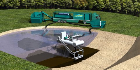 schwimmender Schlammräumer in Kläranlage